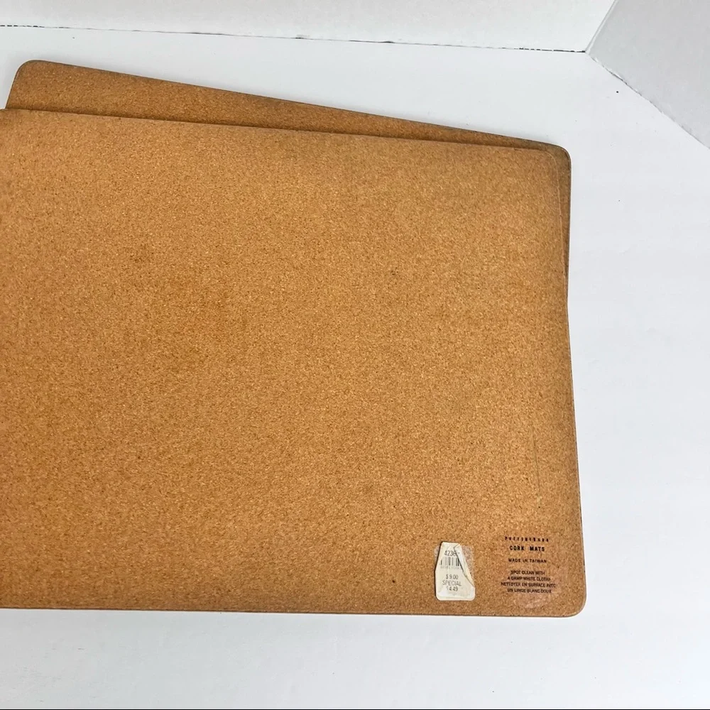Pottery Barn colorful bohemian printed cork mat/placemat-pair(2)